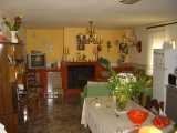 Dining room with fireplace